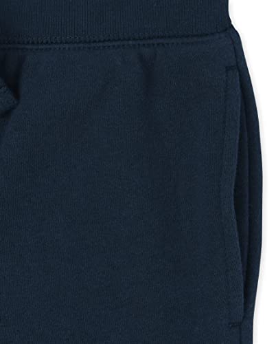 The Children's Place boys Active Fleece Jogger Pants, Black/New Navy/Smoke 3 Pack, Medium US4