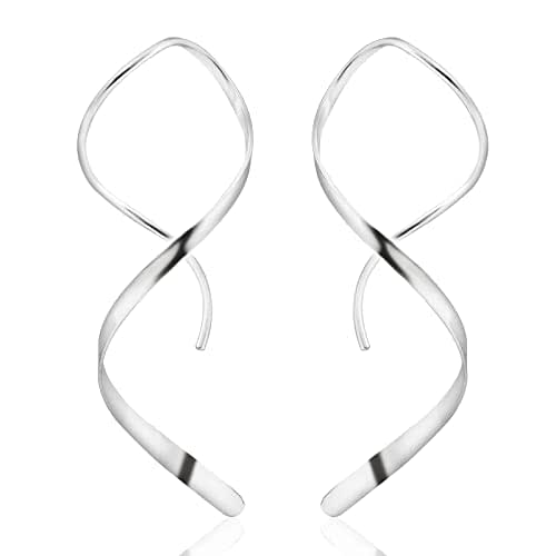 Handmade 925 Sterling Silver Spiral Threader Earrings