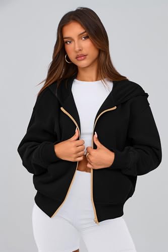 PRETTYGARDEN Hoodies for Women Sweatshirt Zip Up Hoodie Fall Fashion 2025 Trendy Long Sleeve Jackets Winter Clothing Outfits
