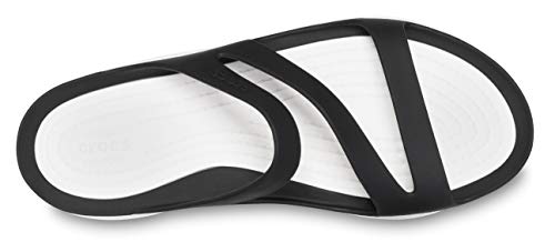 Sandália, Crocs, Swiftwater Sandal, Black/White, 35, Feminino