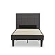 Zinus Lottie Bed 100x200 cm - Höhe 35 cm - Gepolsterter Bettrahmen mit Holzlattenrost - Grau