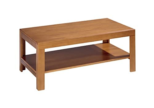 Dogar Moblit Mesa Centro Rectangular Realizada en Madera de Pino Macizo y barnizada en Color Cerezo Serie Kalpe Medidas (45x110x55) cm (Alto Ancho Fondo) Robusta y Duradera para Salón