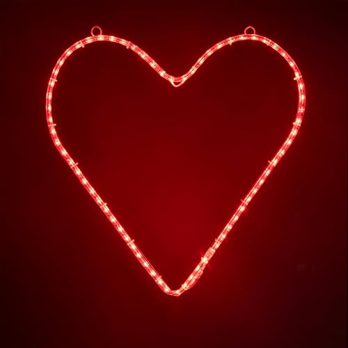 Novelty Lights LED Red Valentine's Day Heart Rope Light Motif Sculpture, Valentine's Day Decoration