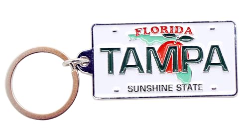 World By Shotglass Tampa Florida License Plate Metal Rectangular Souvenir Keychain 2.25" X 1.25" World By Shotglass Tampa Florida License Plate Metal Rectangular Souvenir Keychain 2.25" X 1.25"