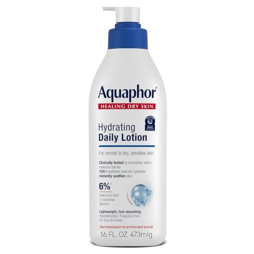 Aquaphor Daily Hydrating Face and Body Lotion, Hyaluronic Acid, 16 FL OZ - image 1