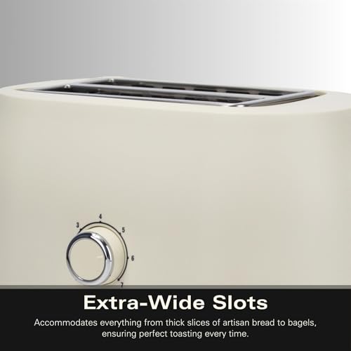 Hamilton Beach Ella 2-Slice Toaster, Wide Slots, 7 Variable Browning Levels, Defrost, Cancel & Reheat Settings, Removable Crumb Tray, Integrated Cord Storage, 800W - HBT1322MC, Matte Latte - Image 9