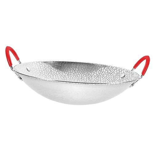 Wok con doble asa de acero inoxidable para cocinar miniatura 1