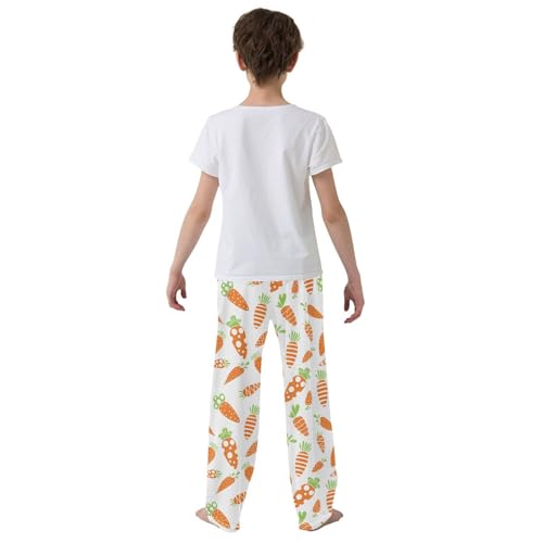 ZZXXB Lovely Carrot Boys Long Pants Soft Trousers Elastic Waist Kids Lounge Bottoms with Pockets S-XL3