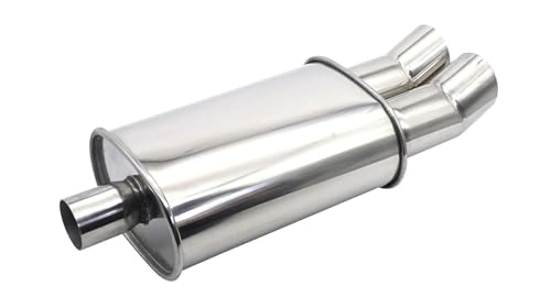 Silencieux d'échappement double sortie 76mm avec entrée de 63mm universel auto