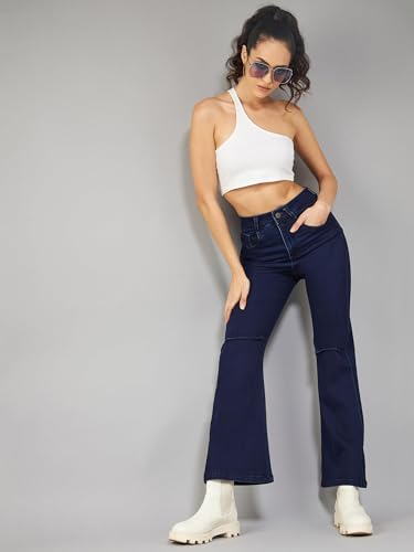 Image of Dolce Crudo Boot Cut High Rise Cropped Jeans for Women