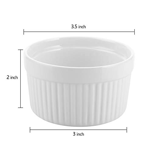 Foraineam 12 Pack 6 oz Ramekins Bakeware 6 Colors Porcelain Souffle Dishes Dessert Custard Baking Cups for Souffle, Creme Brulee and Ice Cream - Image 4