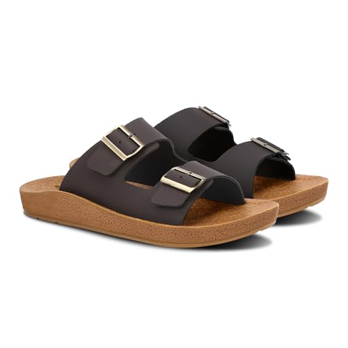 Image of BRUTON Stylish Men's Slippers | Comfortable, Lightweight & Anti-Skid | PU Material Casual Footwear for Office & Daily Use