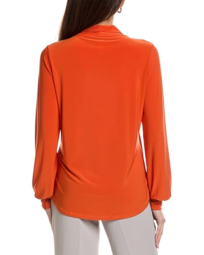 Women's Silky Knit Straight Cowl Collar Top2