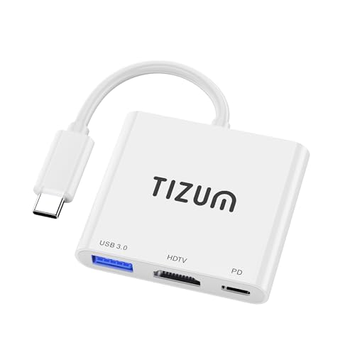 Image of Tizum 3-in-1 USB C HUB with 4K HDMI, 100W Power Delivery Fast Charging, USB 3.0 5Gbps High-Speed Data Transfer| Type C Multiport Adapter for MacBook, Laptop, Tablet, Monitor | Plug & Play USB C Dock
