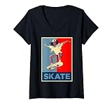 Mujer Patinaje: arte callejero, patinador de arte pop Camiseta Cuello V