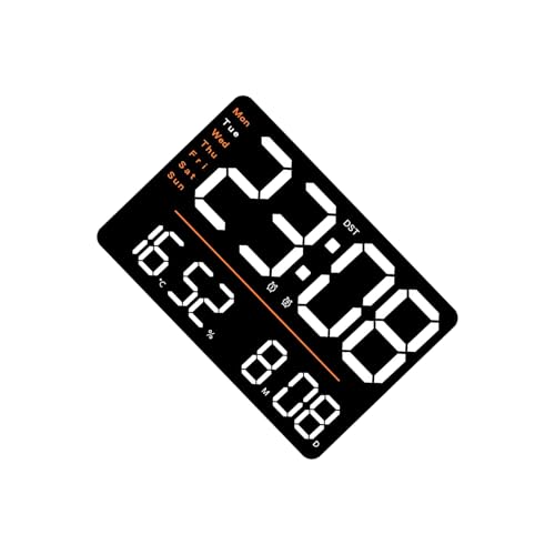 YUSSEQDD Reloj de Pared Digital con Fecha, Temperatura, Humedad, Temporizador, Control Remoto, Cuenta Regresiva de Semana y días, Ajuste Brillo, Pantalla Grande, Reloj Pared Digital, LED