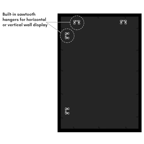 Americanflat 24x35 Poster Frame with Polished Plexiglass - Black Picture Frame - Wide Photo Frames Made of Engineered Wood for Vertical or Horizontal Wall Display - Epic Collection - Black