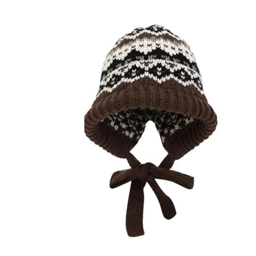 Bonnet tricoté chaud à oreillettes rétro pour homme et femme style vintage