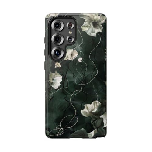 Coque Samsung S25 Ultra motif floral vert foncé pour un style chic