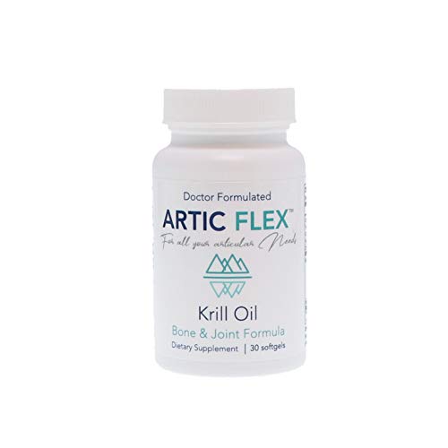 Artic Flex Bone & Joint Supplement | Antarctic Krill Oil with Vitamin D, Strontium and Zinc | Omega-3, DHA, EPA, Astaxanthin | No Fishy Aftertaste as with Fish Oil, 30 Softgel Servings