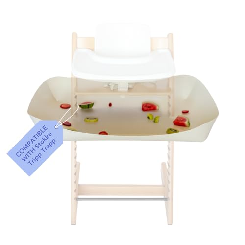 CATCHY - Atrapa alimentos compatible con la trona Stokke Tripp Trapp + 11 otras sillas altas - La trona se vende por separado - Bebés y niños pequeños alimentos y recogedor de desorden - Inspirado en