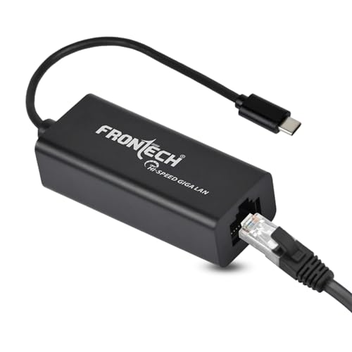 Frontech Type-C to rj45 Ethernet Adapter,1000Mbps High-Speed Network, Plug & Play, Compact ABS Build, Compatible with Windows & Mac OS etc