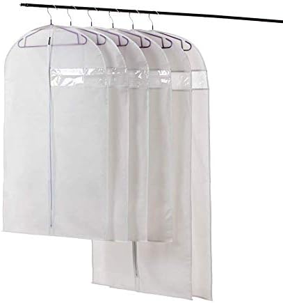 Garment Bags, Set of 6 Garment Covers, Translucent Clothing Bag, Clothing Dustproof & Waterproof Protectors for Home Closet Storage and Travel (HZC185-M)