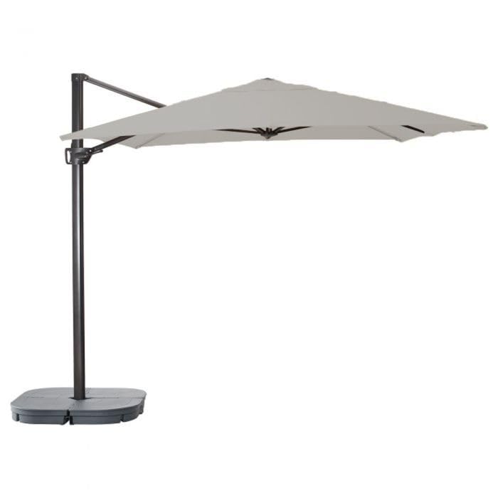 Garden Winds Custom Fit Replacement Canopy Top Cover Compatible with The Seglaro 492.518.03, 303.878.68, 005.002.05 Rectangular Umbrella - Upgraded Performance RipLock 350 Fabric - Slate Gray