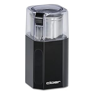 Cloer 7580 Electric coffee and spice grinder, 200 W, for pesto, nuts and grains, up to 70 g of coffee beans, removable stainless steel holder, black