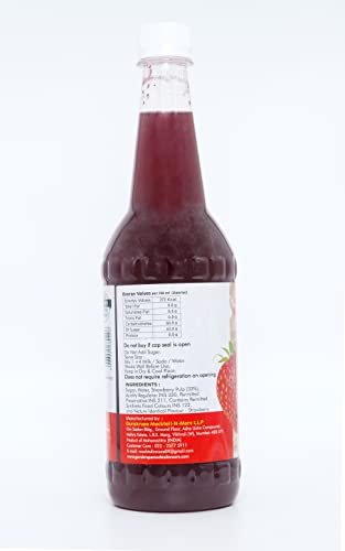 Image of RK HOME MADE NATURAL SYRUP | Strawberry Crush Syrup | Gluten Free | 100% Vegan & Low Fat | A Perfect Drink For Festival