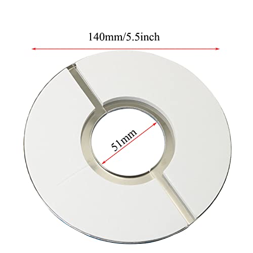 Image of 2pcs Wall Split Flange, Stainless Steel Round Escutcheon Plate Wall-mounted Water Pipe Cover Accessories for 51mm Diameter Pipe