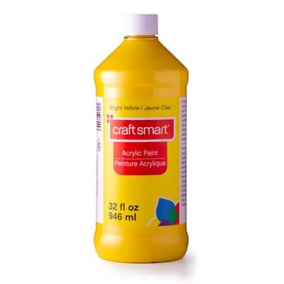 Craft Smart 32oz. Bright Yellow Acrylic Paint Fast Drying Paint for Drawing, Painting, Art & Crafts Supplies - 1 Pack
