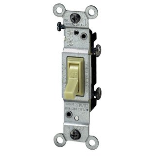 Leviton 15 amps Single Pole Toggle AC Quiet Switch Ivory 1 pk