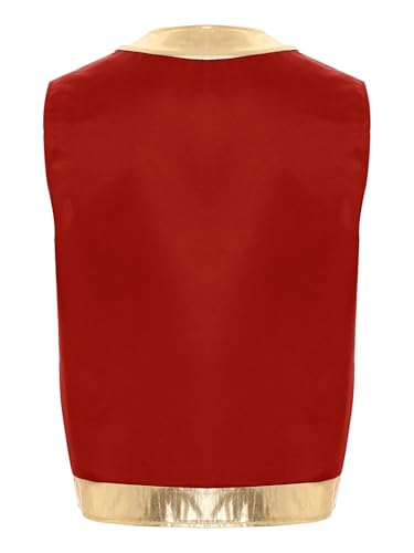 Jugaoge Mens Arabian Prince Vest Open Front Toad Waistcoat Cartoon Captain Fancy Dress Up2