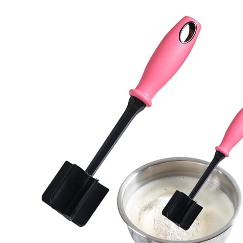 牛ひき肉用ミートチョッパー | 耐熱6カーブリーフミートマッシャーツール ハンバーガーミート用 | ノンスティックミートスパチュラスマッシャー ビーフひき肉用 七面鳥ひき肉用