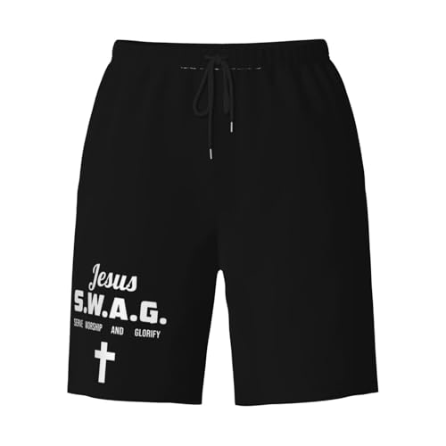 Jesus Serve Worship and Glorify Mens Swim Trunks Quick Dry Board Shorts 7" - Hawaii Beach Swimwear4