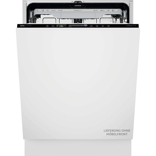 Vollintegrierter AEG 9000 Geschirrspüler, 60cm, smarte WiFi Spülmaschine, multifunktionale Körbe für Backbleche, Wein- & Biergläser, 35 dB mit SuperSilent, A-10%, TimeOnFloor, Innenlicht, GI9210X2CT