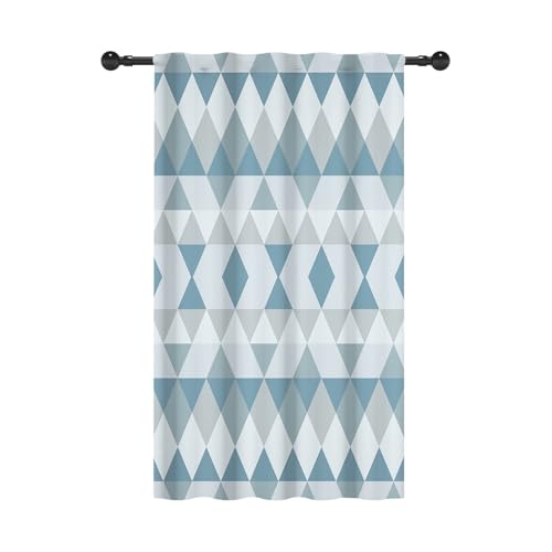 YONGFOTO 107x160cm Raya geométrica Filtración de luz Cortinas para Dormitorio Infantil Nórdico Triángulo Diamante Bolsillo para Barra Cortinas para Vivero Jardín de Infancia, 1 Panel
