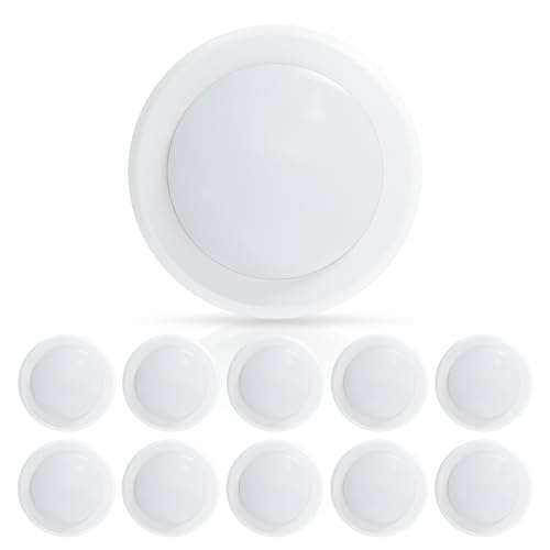 ECOELER 10 Pack 6' LED Disk Light, Dimmable Flush...