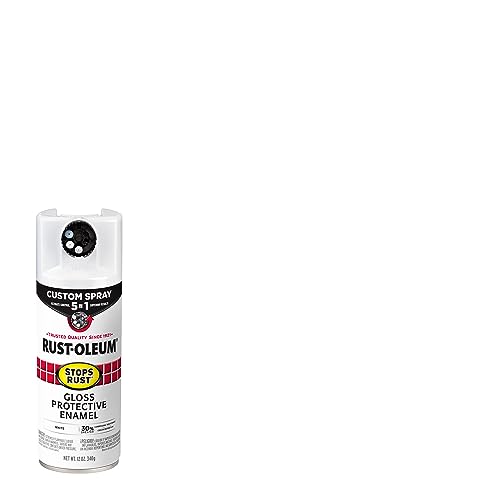 Rust-Oleum 376886-6PK Stops Rust Custom Spray 5-in-1 Spray Paint, 12 oz, Gloss White, (Pack of 6)