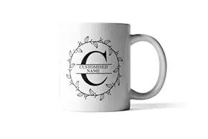 Brand Bihar Customised Letter Name Printed Coffee Mug (330 ml, White)