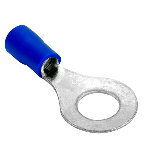 Image of Conext Link RTV-14B25 Vinyl Ring Terminal 25 Pack (1/4" Stud, Blue 16-14 Gauge)