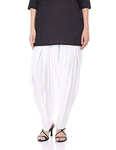 Image of Women's Cotton Traditional Patiala Salwars (Black, Red and White) Pack of 3