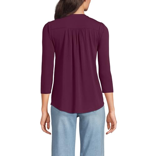 Lands' End Women's 3/4 Sleeve Lightweight Jersey Embellished Top2