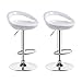 ZJF Zestaw 2 stołków barowych, metalowy stołek z siedziskiem z tworzywa sztucznego ABS, regulowana wysokość krzesła do jadalni, obrotowy o 360° stołek na biurko kasjera, wiele kolorów (kolor: Biały)