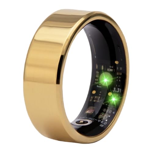 Smart Ring Health Tracker for Men Women - Wearable Smart Fitness Sleep Tracker-No Subscription R16 (Yellow Gold, 10)