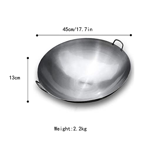 Wok de hierro fundido con 2 asas redondo tradicional miniatura 2