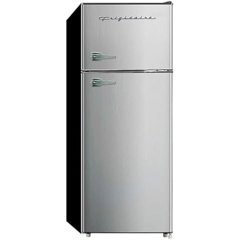 Frigidaire EFR751 2 Door Apartment Size Refrigerator/Freezer Combo, 7.5 cu ft, Platinum Series, Stainless, 23" D x 21.5" W x 55.5" H, Stainless Steel Cover