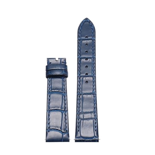 Bracelet montre Cartier Santos Dumont à dégagement rapide cuir bleu L