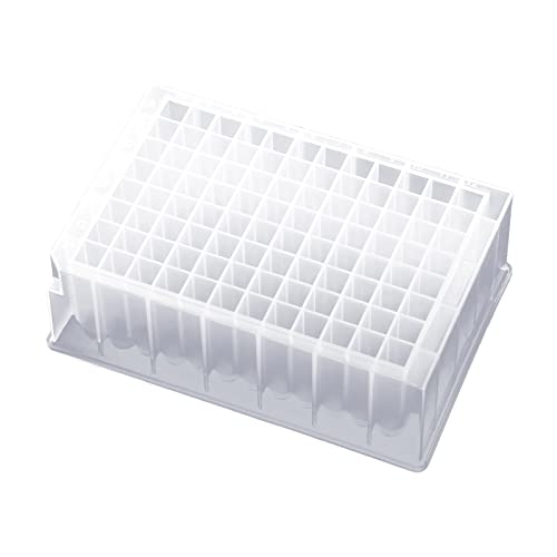 CryoKing Deep Well Plate, 96PCS 2,2ml Plastic Storage Plates, Square 24 Wells, U Bottom, No Cap, Pack of 96